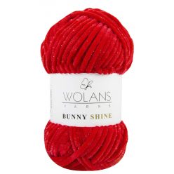   Wolans Bunny Baby Shine, csillogós plüss fonal 820-08 Piros