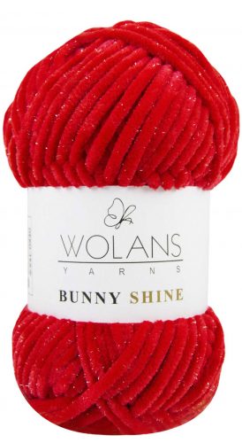 Wolans Bunny Baby Shine, csillogós plüss fonal 820-08 Piros