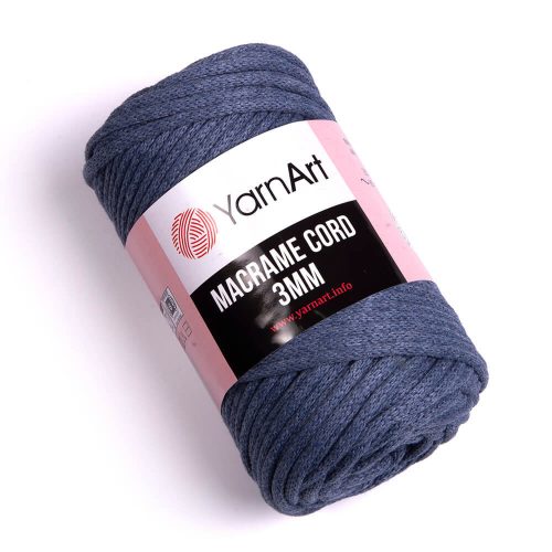 Yarn art macrame cord fonal 3mm 761 acél szürke