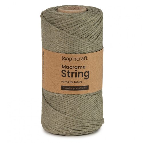 Loop'n craft 3mm macrame kifésülhető fonal 28 Khaki