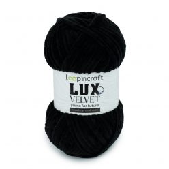 Lux Velvet prémium zsenília fonal LV10-01 - Fekete